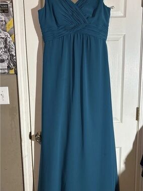 Pretty Maids Teal Sleeveless V-Neck Maxi Dress